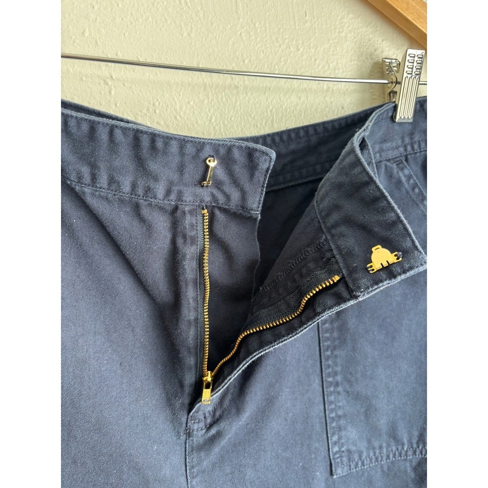 Chaps Womens Navy Blue Cotton Twill Shorts Size 12 Hook Closure (fits 33x5) - Picture 4 of 7